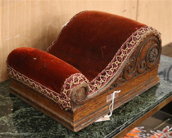 A Victorian oak gout stool